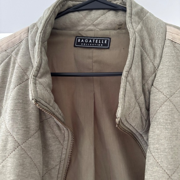 Bagatelle Revolve French Oversized Diamond Quilted Jacket Olive Green Womens XL - Picture 6 of 6